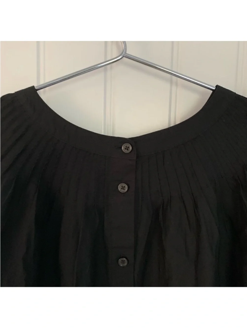 J. Crew Black Eyelet-Trim Button Front Mini Dress